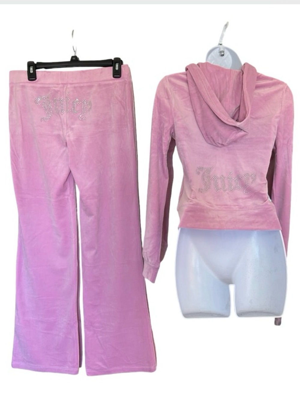 JUICY COUTURE FLORAL BLOOM OG BLING RHINESTONE VELOUR TRACKSUIT SWEATSUIT NWT